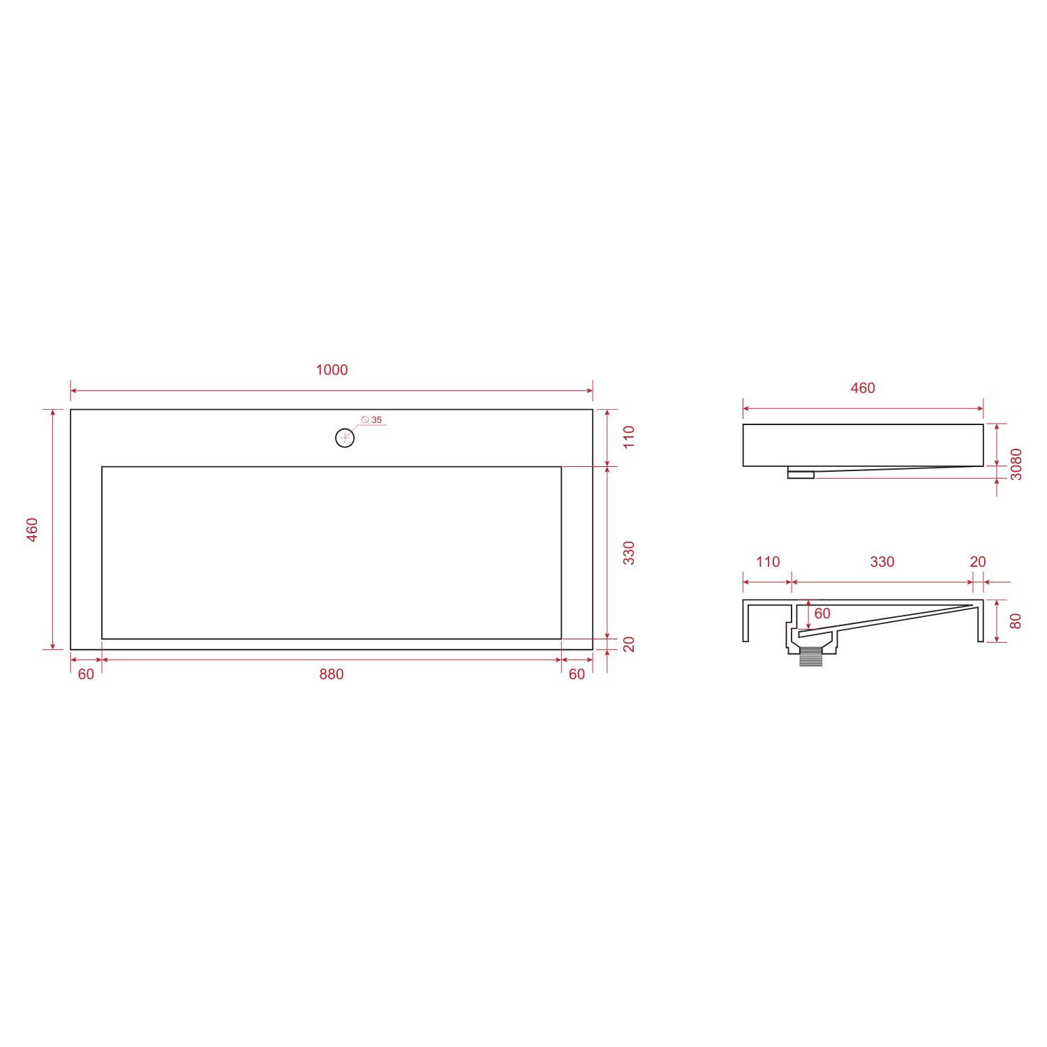ZARIVO Mat Zwart - Wastafel Wit - 100cm - lomazoo.com