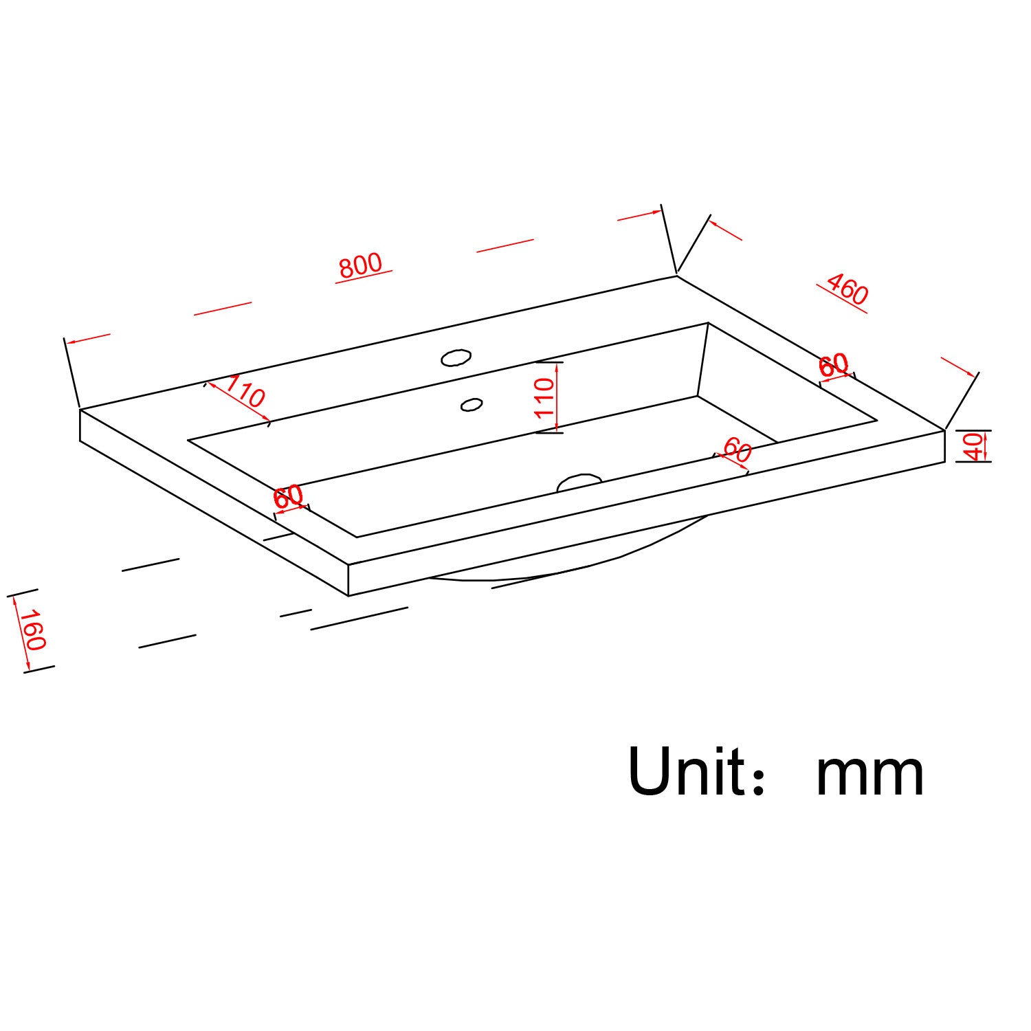 Badmeubelset AVALON 80 cm - Met Kolomkast - Licht Eiken - Wastafel Wit