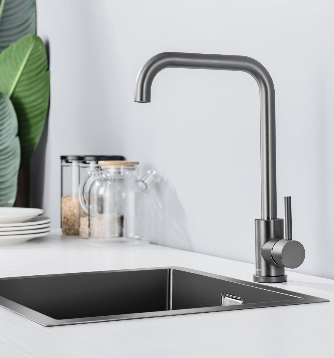 LOMAZOO Keukenkraan Gun Metal