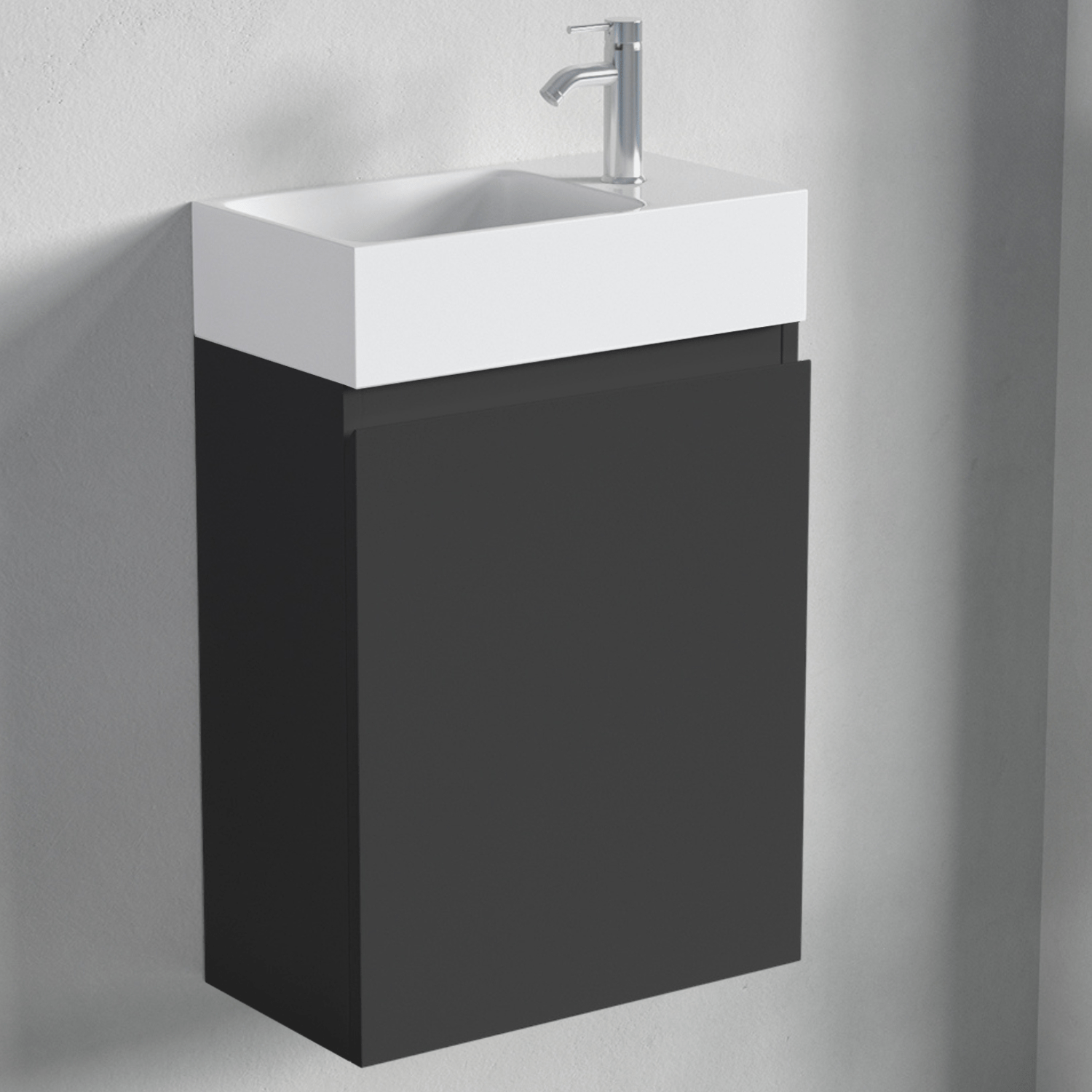 MALIBU Mat Zwart - Wastafel Wit - lomazoo.com